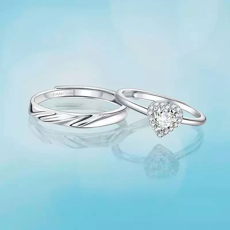 CORAZONES UNIDOS: ANILLOS DE PAREJA EN PLATA S925, UN REGALO PARA NOVIAS ESPECIALES