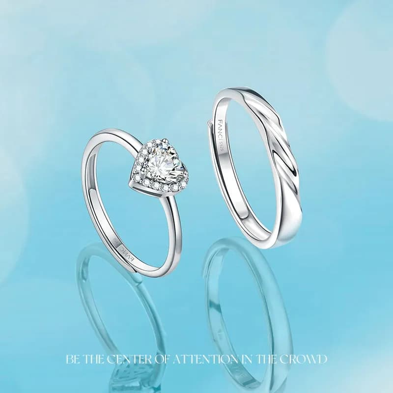 CORAZONES UNIDOS: ANILLOS DE PAREJA EN PLATA S925, UN REGALO PARA NOVIAS ESPECIALES 2