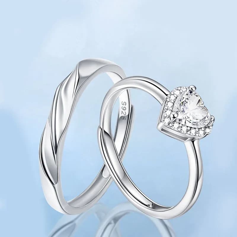 CORAZONES UNIDOS: ANILLOS DE PAREJA EN PLATA S925, UN REGALO PARA NOVIAS ESPECIALES 4