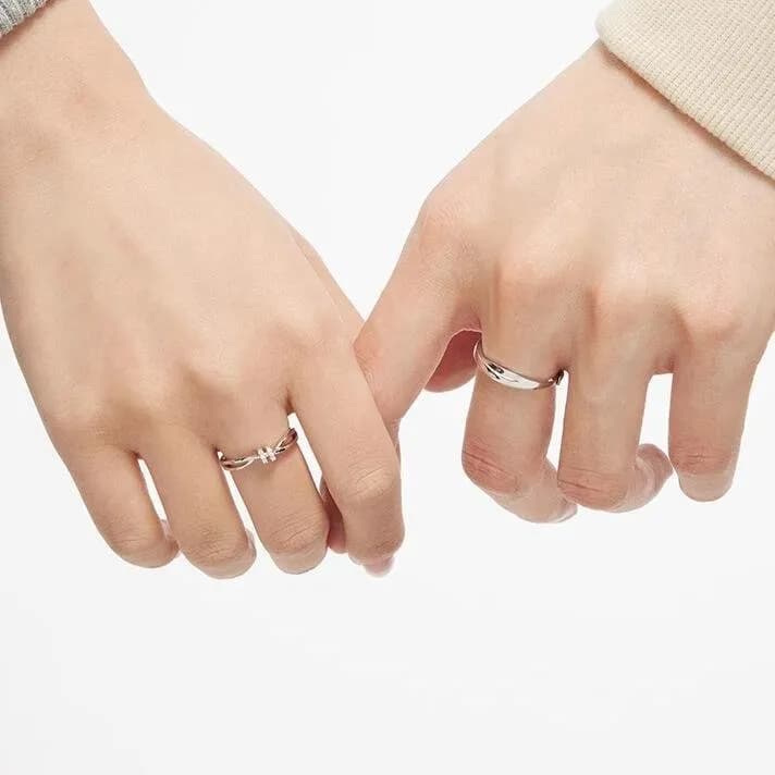 AMOR INFINITO: ANILLOS DE PAREJA ENTRELAZADOS EN PLATA S925, LUJO DE ALTA GAMA 4