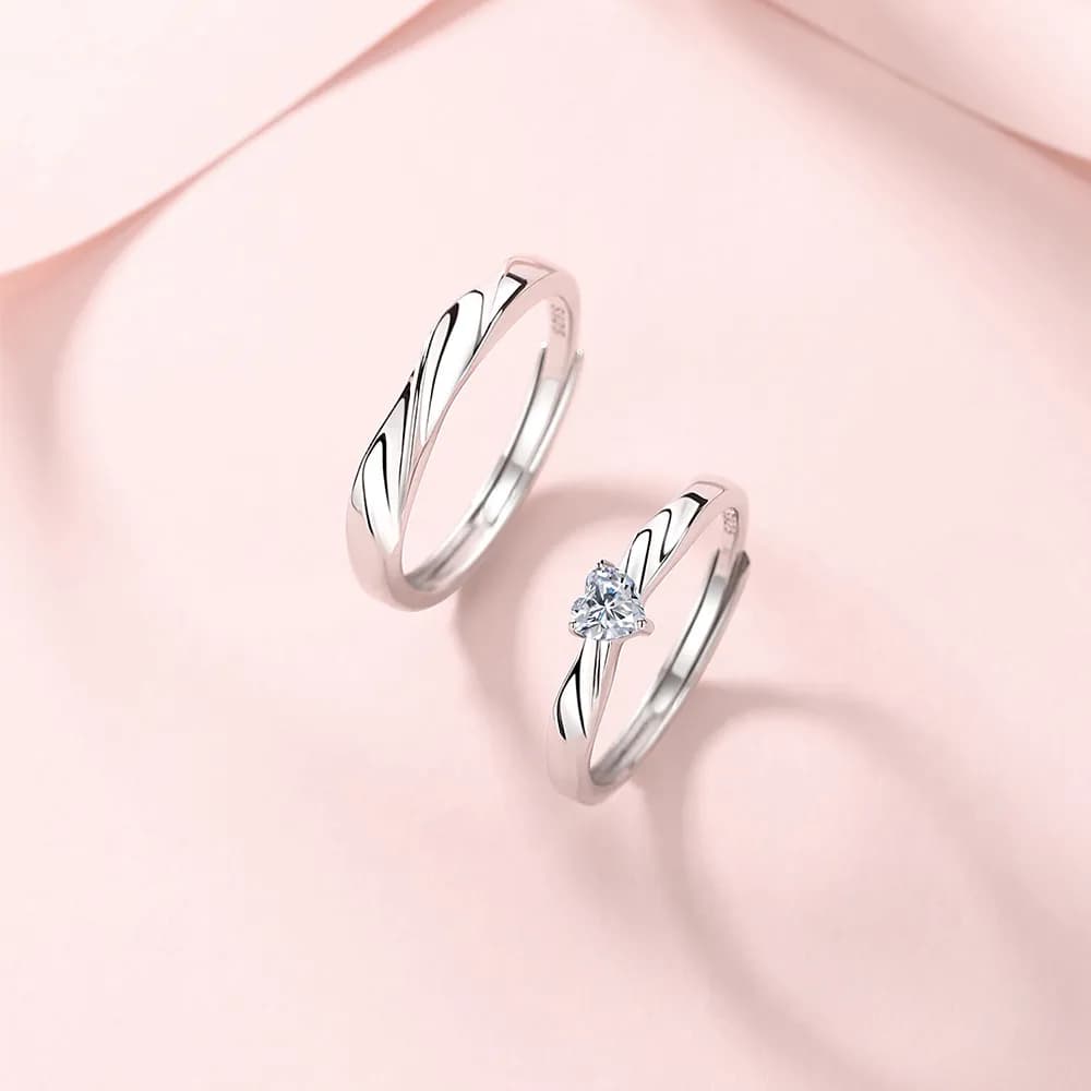 Latido del corazón, anillo de plata de ley S925, anillo liso de lujo ligero de gama alta 4