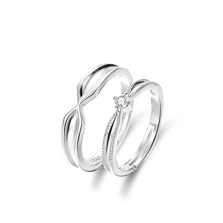 Románticos y majestuosos Anillos de pareja en color blanco, el detalle perfecto para un amor eterno 2