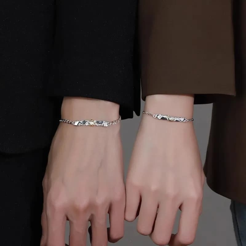 Pulsera de pareja Sol & Luna 🌞🌙 Un amor que brilla siempre, en plata 925 2