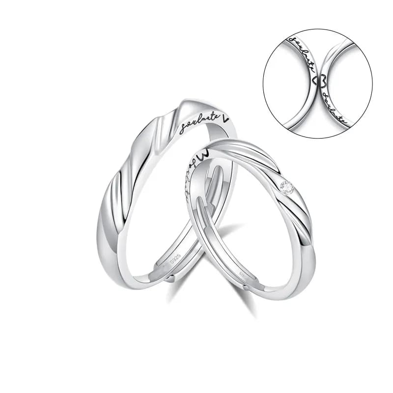 Mensajes de Amor: Anillos de Pareja con Corazón Oculto en Plata S925