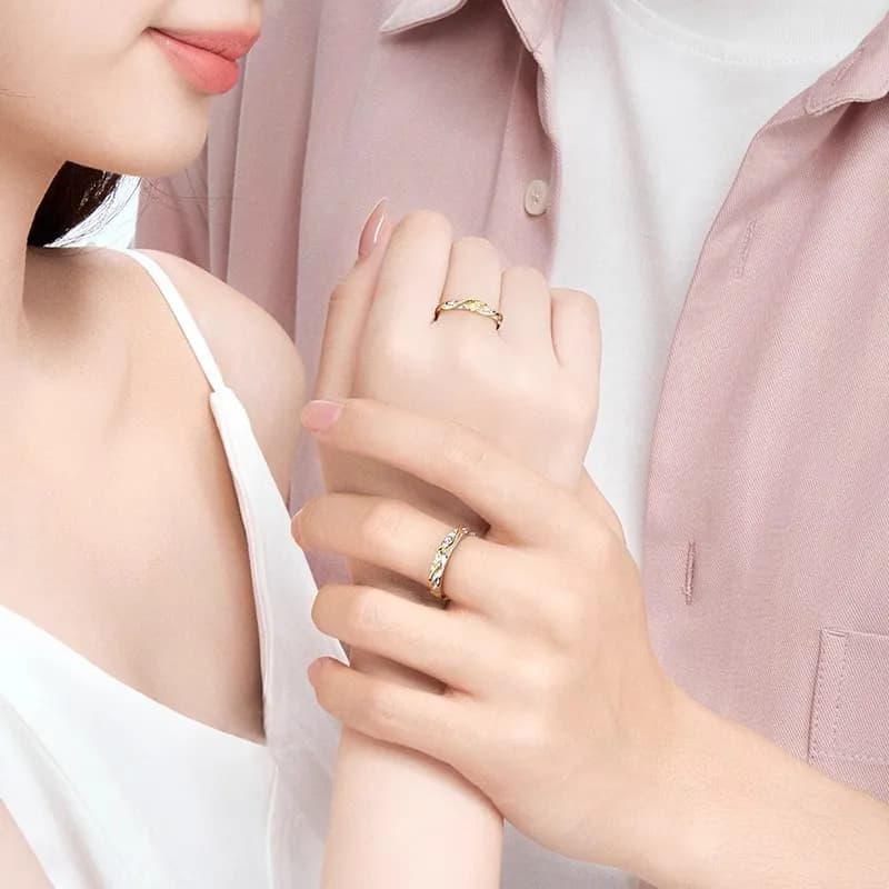 Amor Estelar: Anillos de Pareja Inspirados en las Estrellas Fugaces Plata 999 2