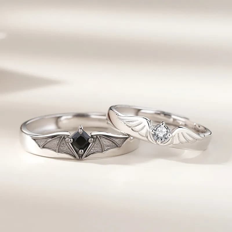 Anillos de Pareja "Ángel & Demonio" en Plata 925 – Amor con Personalidad