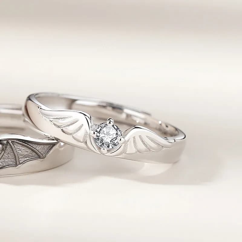 Anillos de Pareja "Ángel & Demonio" en Plata 925 – Amor con Personalidad 5