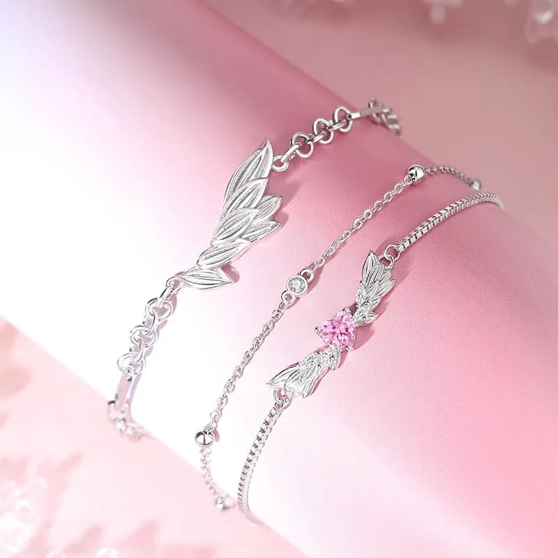 Pulseras Alas de Amor Plata 925