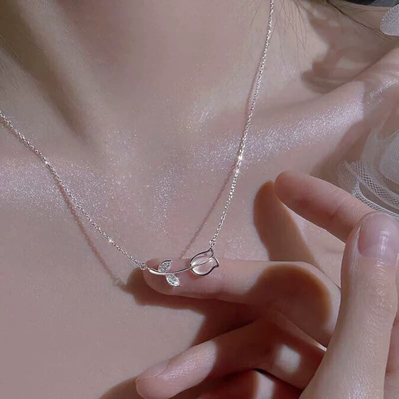 Collar Tulipán de Luz (Plata 925) 2