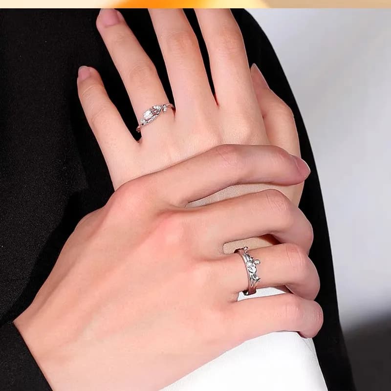 Porque siempre serás mi rosa 🌹💫 Anillos de pareja en plata 925 con la esencia de El Principito 3