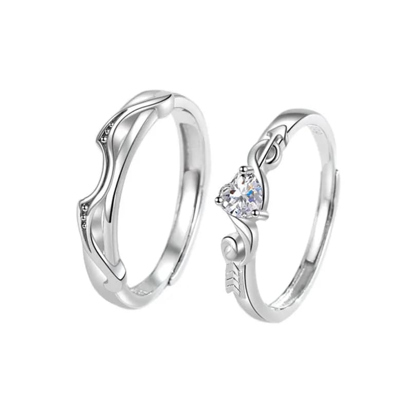 UNIÓN PERFECTA: ANILLOS DE FLECHA DE CUPIDO EN PLATA 999, DOS PIEZAS 3