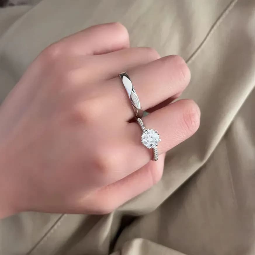 LA ELECCION IDEAL: ANILLO DE COMPROMISO EN PLATA 925 CON BRILLO ETERNO 5